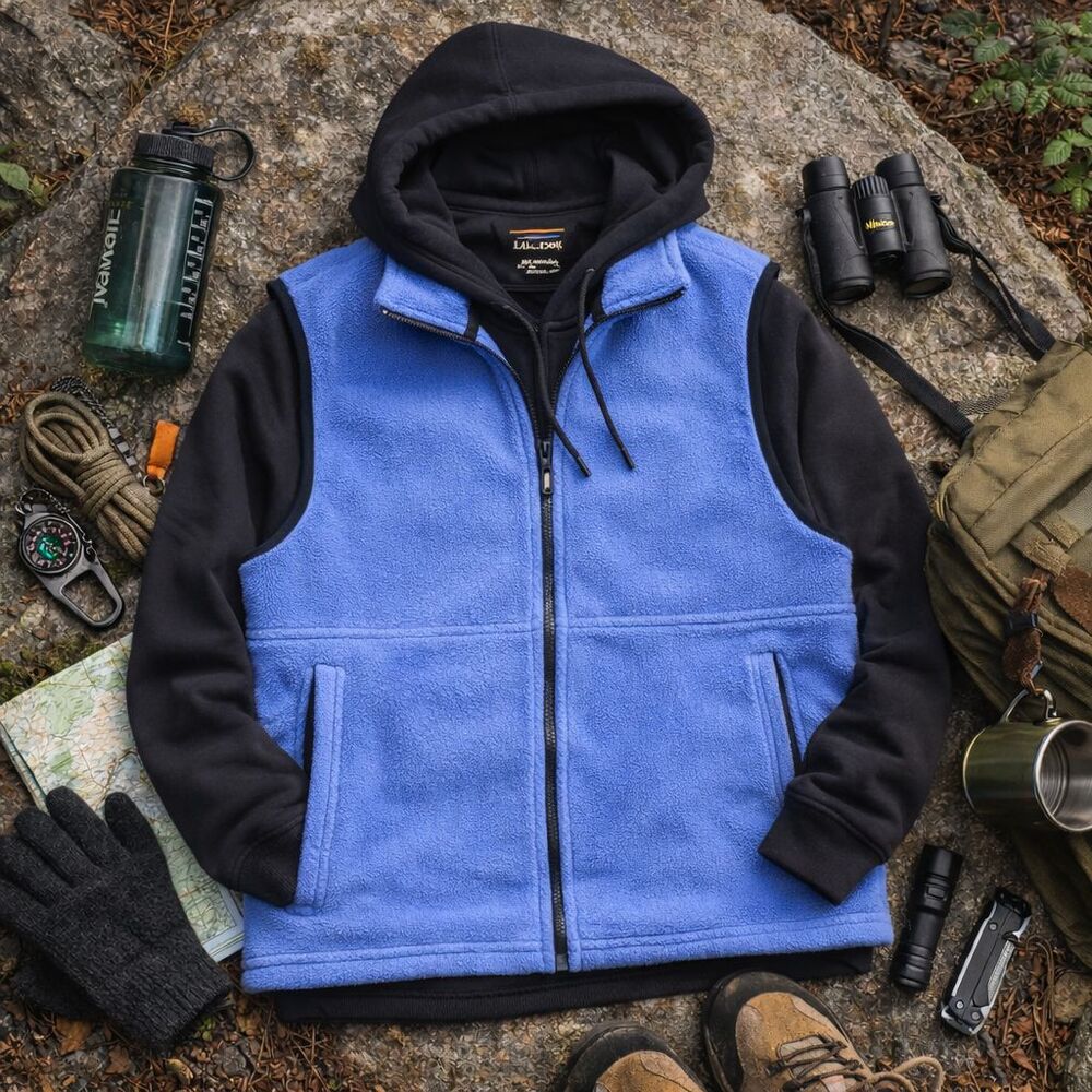 L.L.Bean PrimaLoft Fleece Vest XL Y2K Gorpcore Outdoor Full Zip